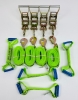8 Point Kit of Hi-VIZ Green DIAMOND WEAVE Rollback / Flatbed Car Tie-Downs with Twisted Snap Hooks