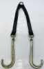 24" Black DIAMOND WEAVE Towing V-Bridle Strap with Big 15" Forged J-Hooks