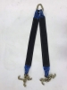 36" Blue / Black Towing V-Bridle Strap with RTJ Cluster Hooks