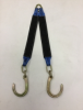 30" Blue / Black Towing V-Bridle Strap with 8" Forged Sport J-Hooks